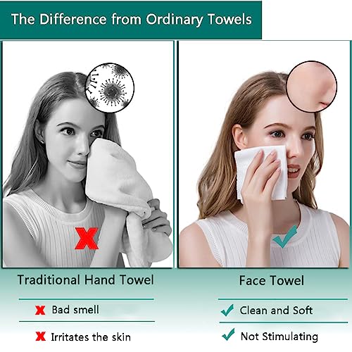 SFTTNOTU Face Towel Disposable Soft Dry Wipes Disposable Face Cloths for Washing Soft Cotton Dry Baby Skincare Portable Cleaning Wipes for Home and Travel 3 Packs(20x20cm 180 Counts) - Image 3