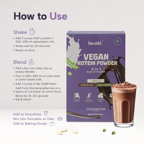 Image of Vegan Protein Powder 25g Protein per Serving No Added Sugar Natural Plant Based Protein Powder with Multivitamin, Minerals, Pea Protein, Pumpkin Seeds, (39+39+32 gm, Trial Pack of 3 Flavors)