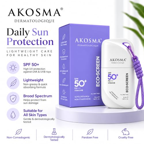 AKOSMA Eco-Screen Sunscreen Milk SPF 50+ PA++++ 50ml - Image 5