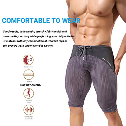 MIZOK Men's Yoga Capris Mesh Quick Dry Swimwear Workout Shorts4