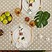 DII Vinyl Tabletop Collection Flannel Backed Polka Dot Tablecloth, Rectangle, 60x102, Natural
