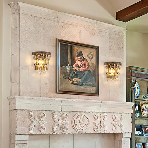 Image of TOCHIC Wall Sconces Set of Two, Bronze Wall Light Fixtures for Bedroom, Vintage Farmhouse Wall Lamp Wall Mounted Light, Indoor Wall Sconce for Hallway, Living Room, Stairway