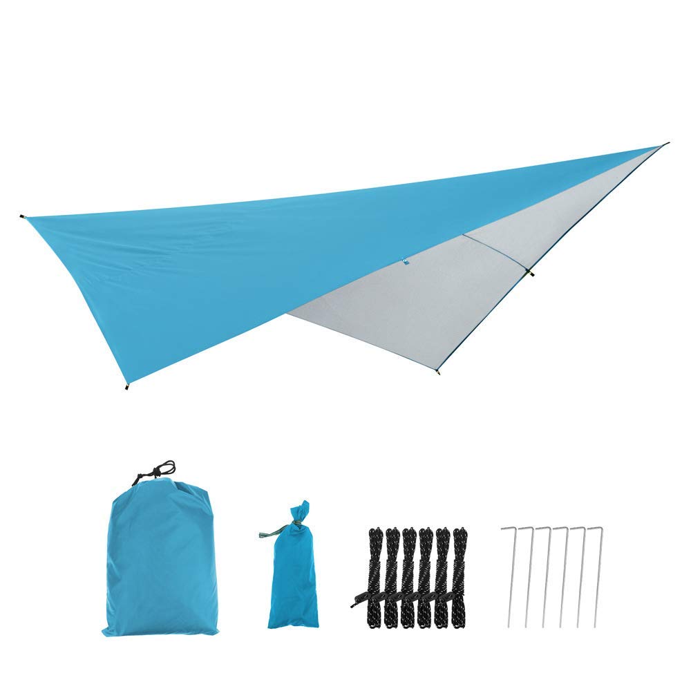 Liangzi Camping Tarp, Hammock Rain Fly Tent Tarp Outdoor Tent Tarp Waterproof UV Protection Awning Tent Tarp Shelter Beach Tent Umbrella Lightweight Camping Tarp Shade For Picnic, Hiking, Outdoors