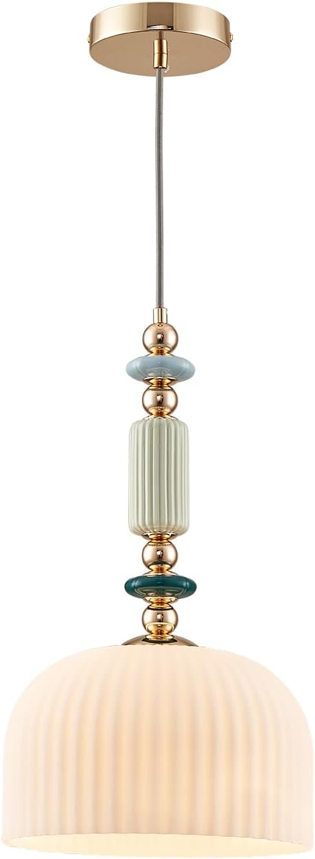 Pendant Light Modern Pendant Lighting Fixture Hanging Lamp Milk White Glass Hanging Light Fixtures for Kitchen Island Dining Room Bedroom Storeroom 9.84inch Milk White