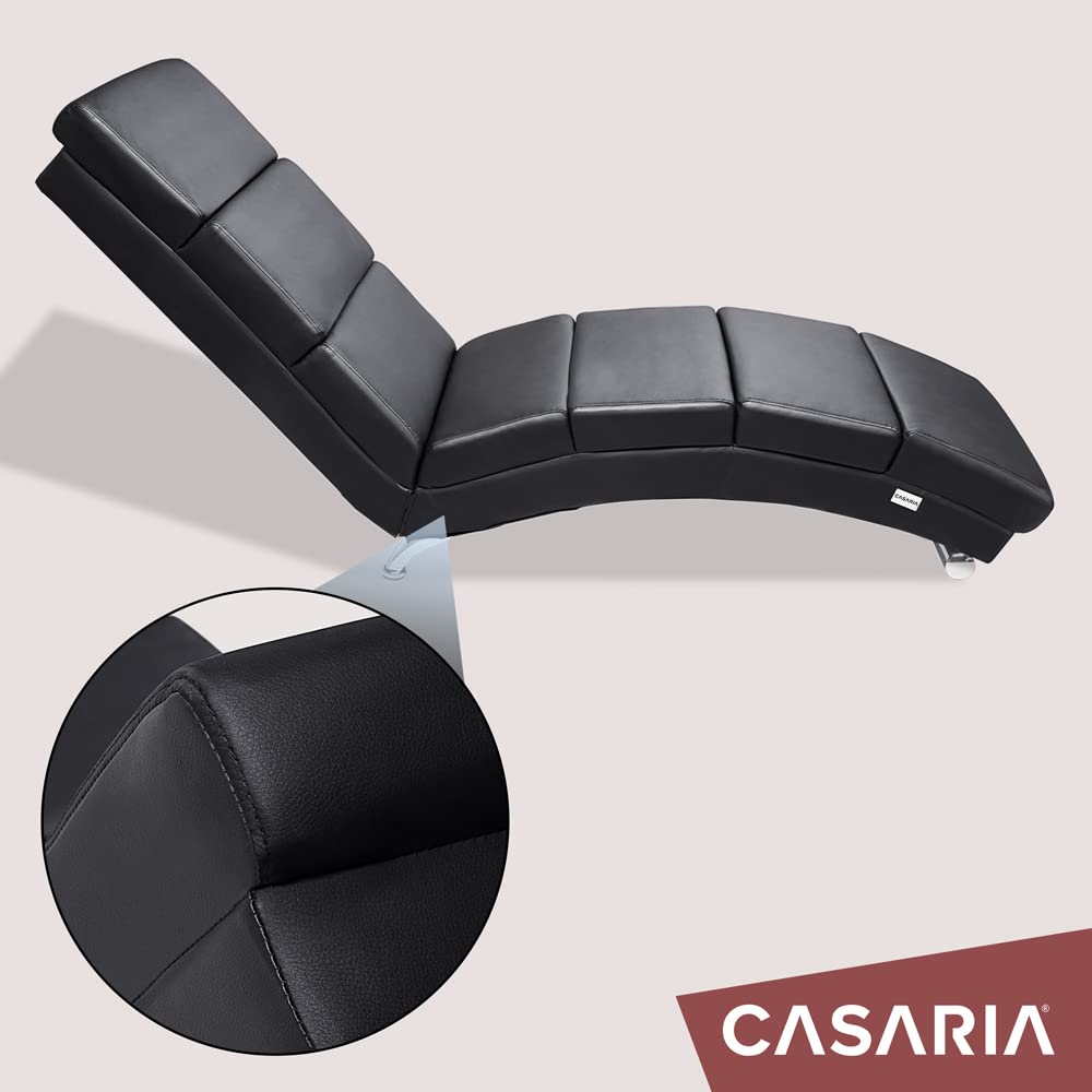 Casaria® Poltrona Chaise Longue 186x89x55 cm Lettino Sdraio Ergonomico in Tessuto Imbottito Portata 180 kg Soggiorno Ufficio Interno Reclinabile Lettura