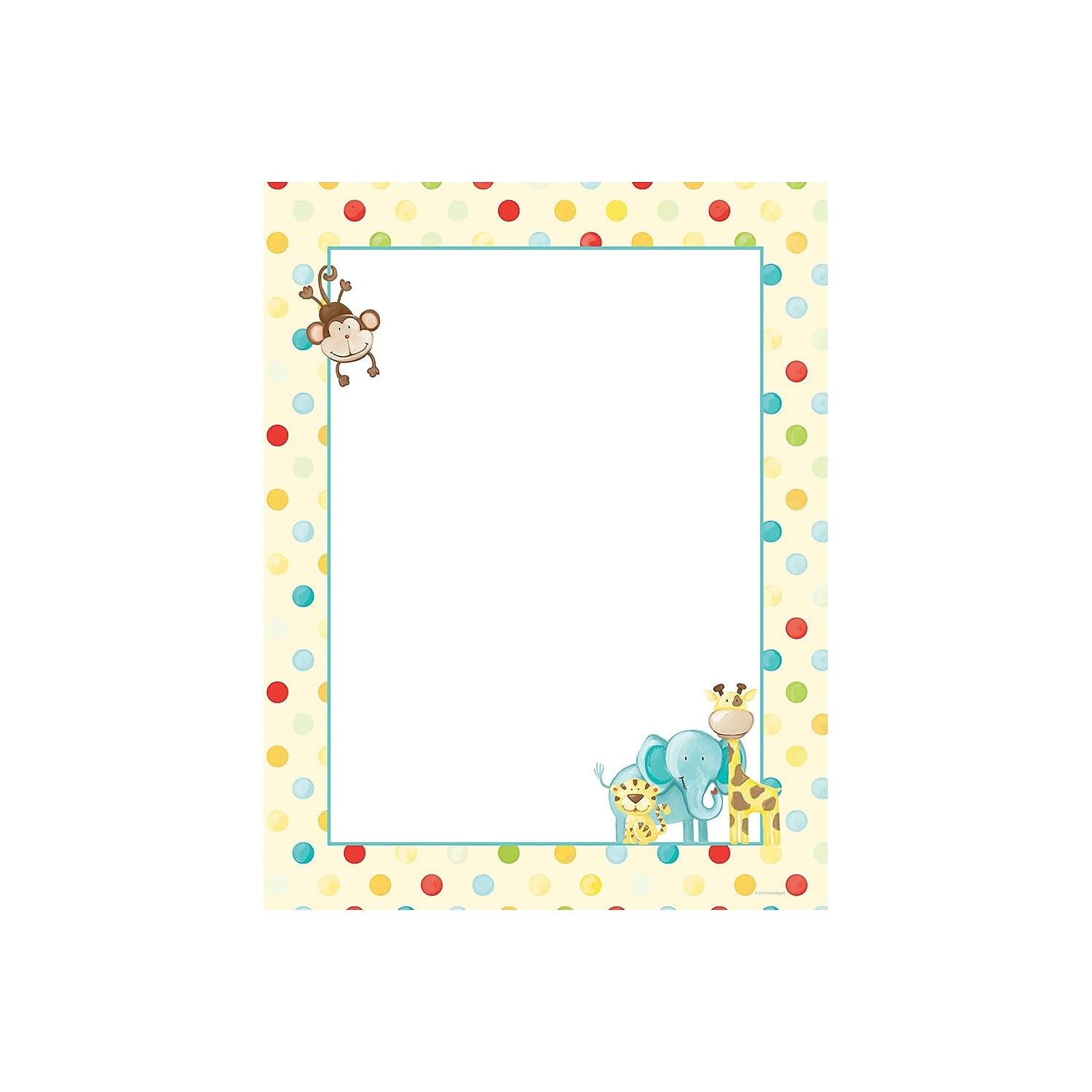 Great Papers! Baby Zoo Animals Letterhead (80 Count) for Fun Announcements