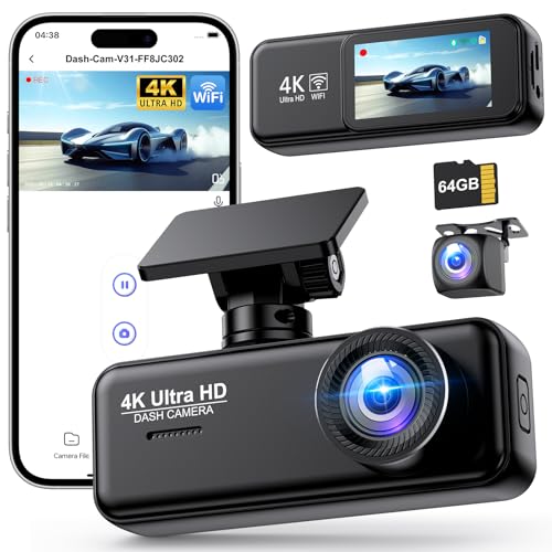 Dashcam Voiture Avant Arrière 4K+1080P, SIGRILL Caméra...
