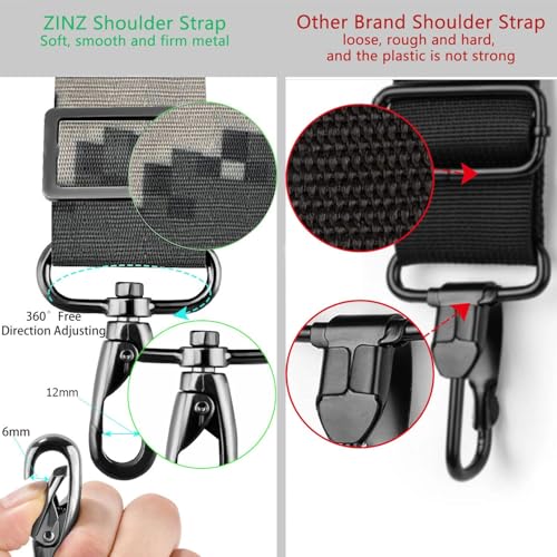 Image of ZINZ Shoulder Strap Universal Bag Strap - 78 inch Ultra-Thick Padded with Dual Balanced Adjustable Buckles for Briefcase, Travel, Sports, Laptop, Crossbody Bag,Camouflage Gray