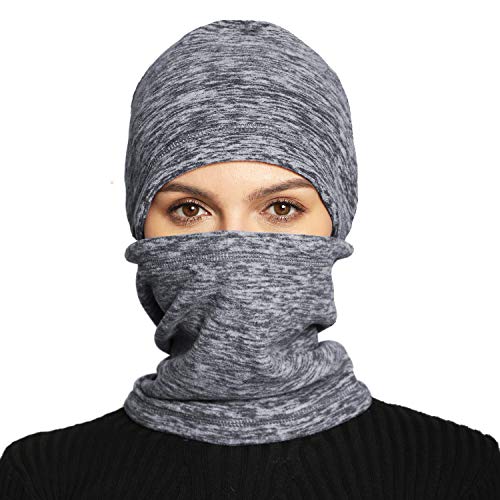 Artpixel Balaclava Ski Face Mask For Women Kids Men, Winter Neck Warmer Windproof Fleece Hood For Snowboarding Gray #TOP15