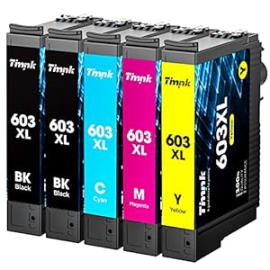 TIMINK 603 XL Inktpatronen Compatibel met Epson 603 603XL, voor Epson XP-2100 XP-3100 XP-3155 XP-4100 XP-4105 XP-4150 XP-4155 WF-2810 WF-2820 WF-2830 WF-2850DWF (5 Packs)