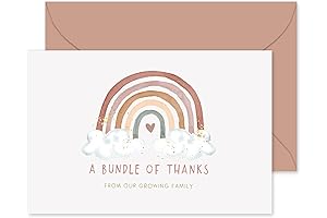 Whaline 50 Pack Baby Shower Thank You Cards
