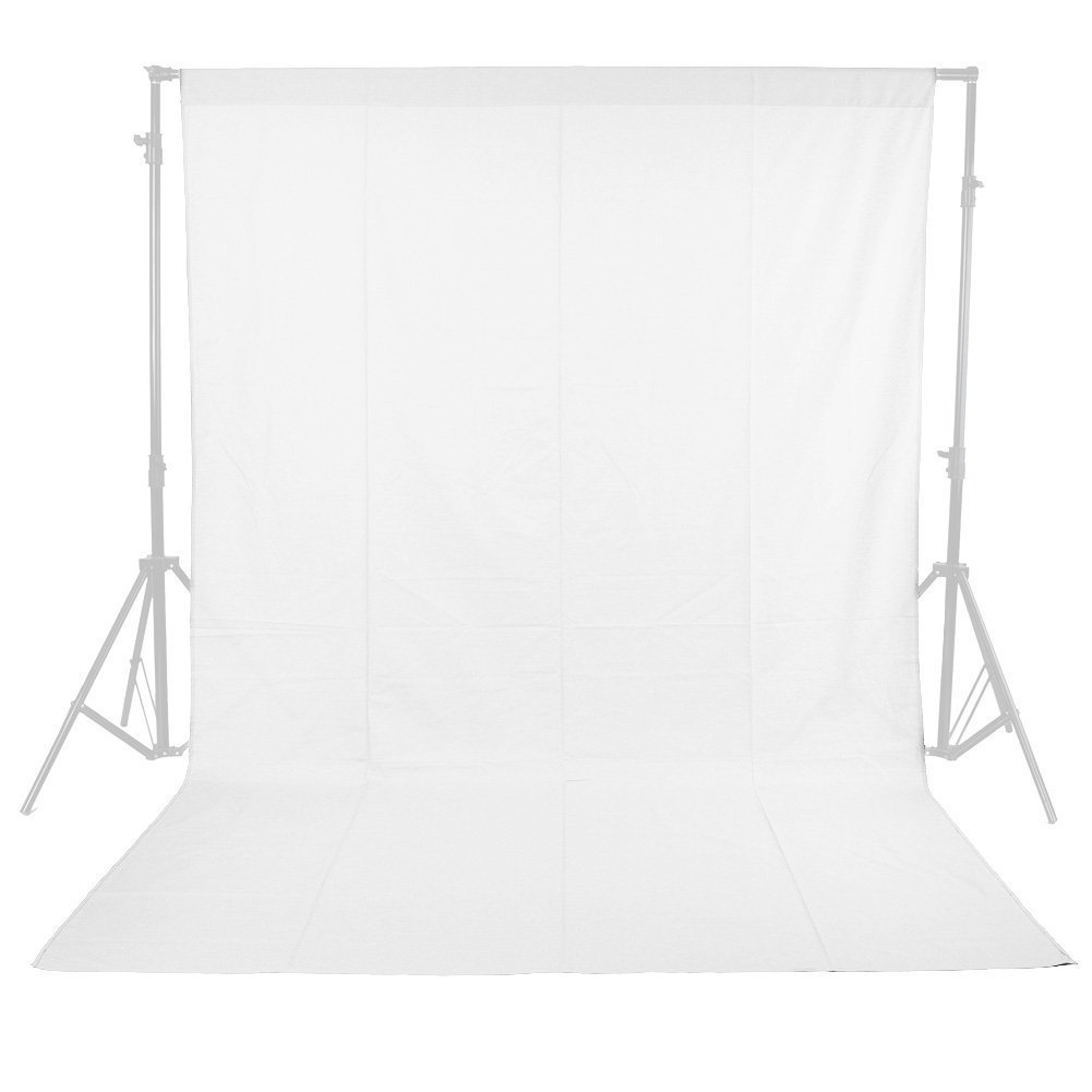 Phot-R® 3m x 3m Photo Studio 100% Cotton Muslin Backdrop Background - White