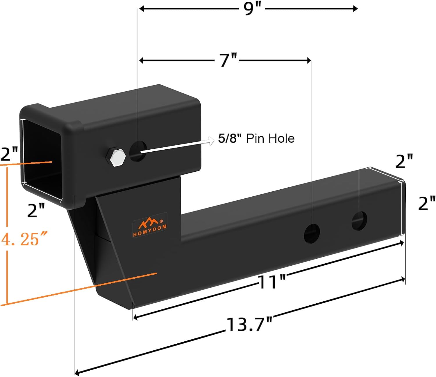 Purchase Dual 2" Hitch Receiver Extender Extension 4000LB Rise Drop Towing Trailers RV In - Foto 11