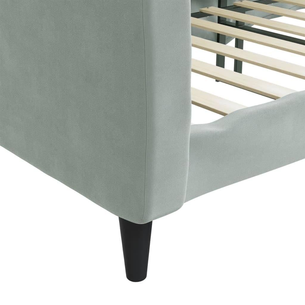 Velluto Trasformabile 2 in 1 Divano Letto Grigio Chiaro 90x190 cm
