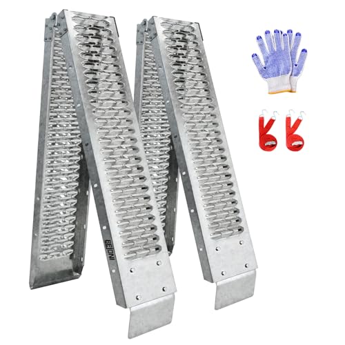 BEJONI 83'' x 8.7'' Heavy Duty Steel Loading Ramps for Truck & Trailer, 950 lb Capacity, ATV/Lawn Mower Ramp, Separated Ramp Kit for DIY Install, 1 Pair