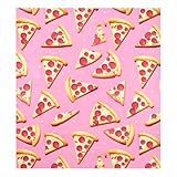 Pizza Pink Magnetic Dishwasher Cover Sticker, Cute Fridge Panel Decal for Kitchen Appliance Decor, Trimmable Magnet Refrigerator Sticker Easy to Clean and Remove, 23 x 26 inch