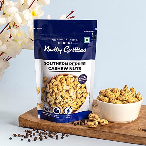 Image of Nutty Gritties Salted Cashews Nuts, Roasted Pepper ((Each Pack 100g) - 200g)