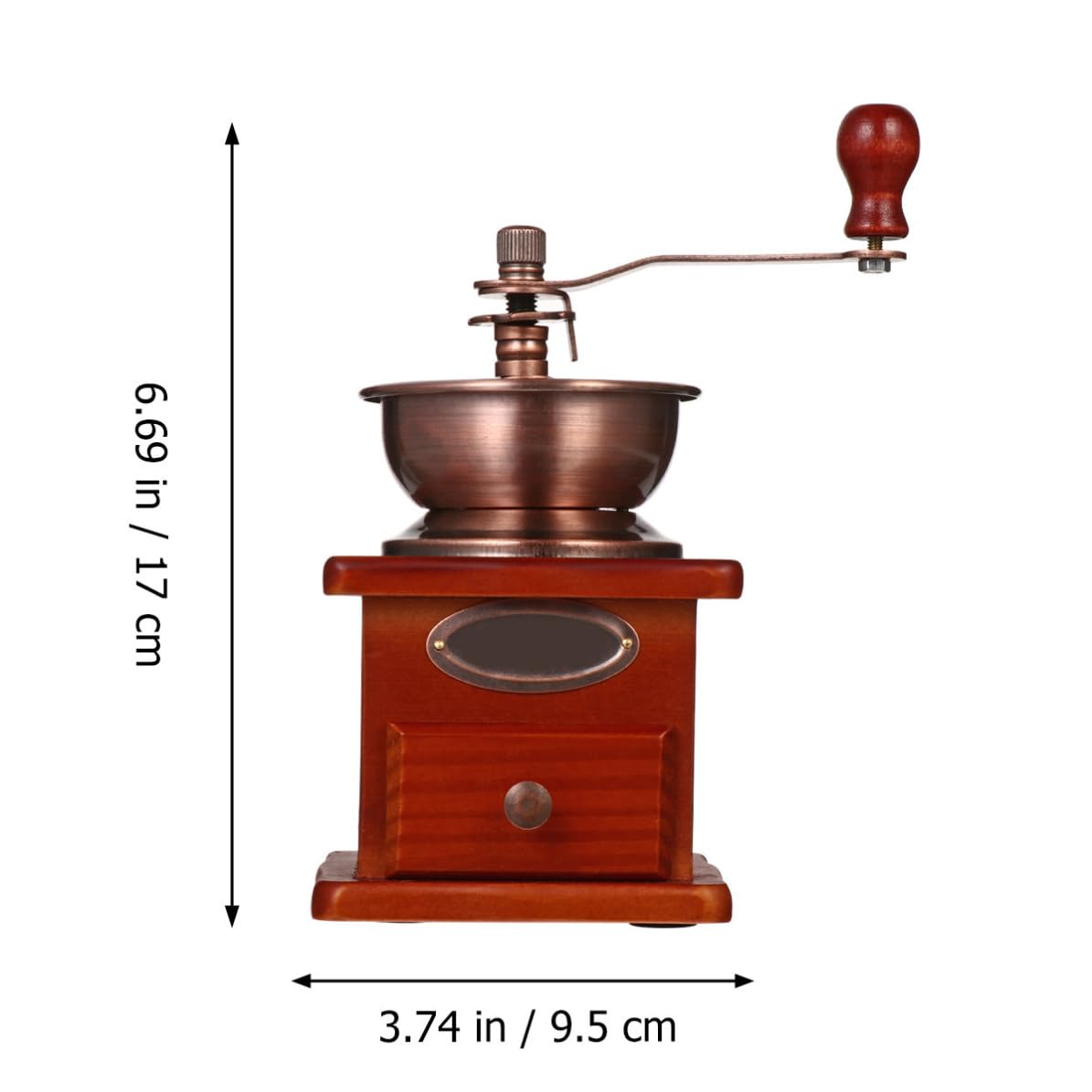 Molino de Grano Clásico Manual de Madera y Cerámica Molienda Ajustable para Café y Granos, Molinillo Portátil Adecuado como Obsequio de Navidad