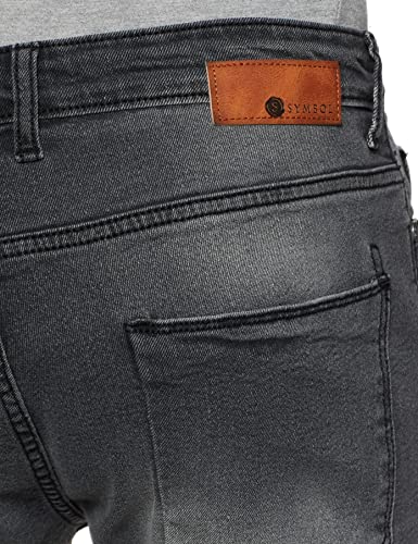 Image of Amazon Brand - Symbol Men's Slim Stretchable Jeans (SS22-SY-SL-517 Mid Grey 38)