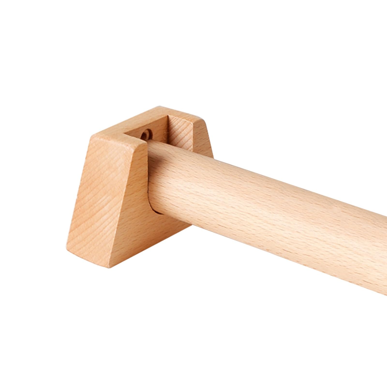 Tringle à rideaux en bois massif – 29 mm de diamètre avec supports et vis – Longueur fixe 160 cm / 63in – Idéal pour rideaux et vêtements – Décoration d'intérieur