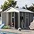 UDPATIO Storage Shed 8 x 10 FT, Resin Outdoor Garden Sheds with Floor Plastic Patio Outdoor Storage with Lockable Door for Tool, Bike, Garbage Gray White