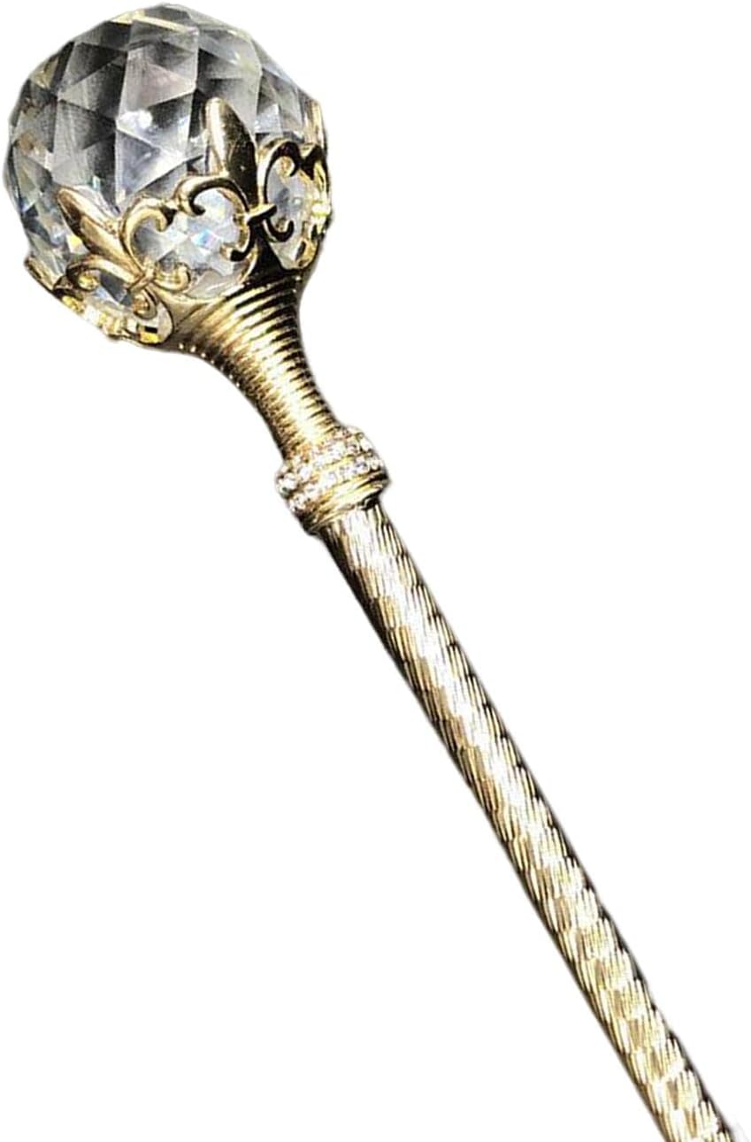 DYNWAVE Clear Crystal Fairy Princess Scepter Prop Stick Cane for Halloween Costume Cosplay Pageant Accessory , Gold : Clothing, Shoes & Jewelry