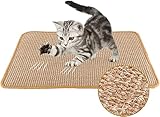 SlowTon Tapete Scratcher para gato, almohadilla para raspar de cuerda tejida de sisal natural para garras de amolado de gato y muebles de alfombra de alfombra protectora, gato de piso antideslizante duradero que juega un juguete para rascar para dormir (60*40, Caqui)