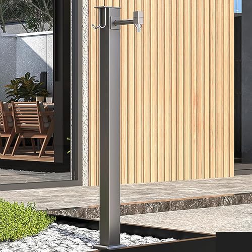 Grifo para exteriores sin heladas, columna de agua vertical para jardín con soporte de manguera independiente para un fácil acceso al agua al aire libre