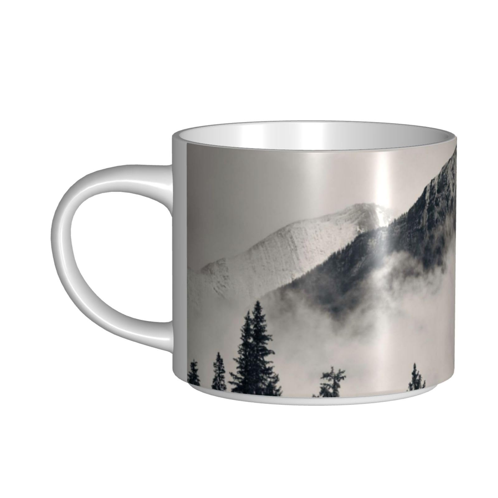 Canadian Smokey Mountain Cliff drukowane kubki ceramiczne o dużej pojemności ceramiczny kubek do kawy