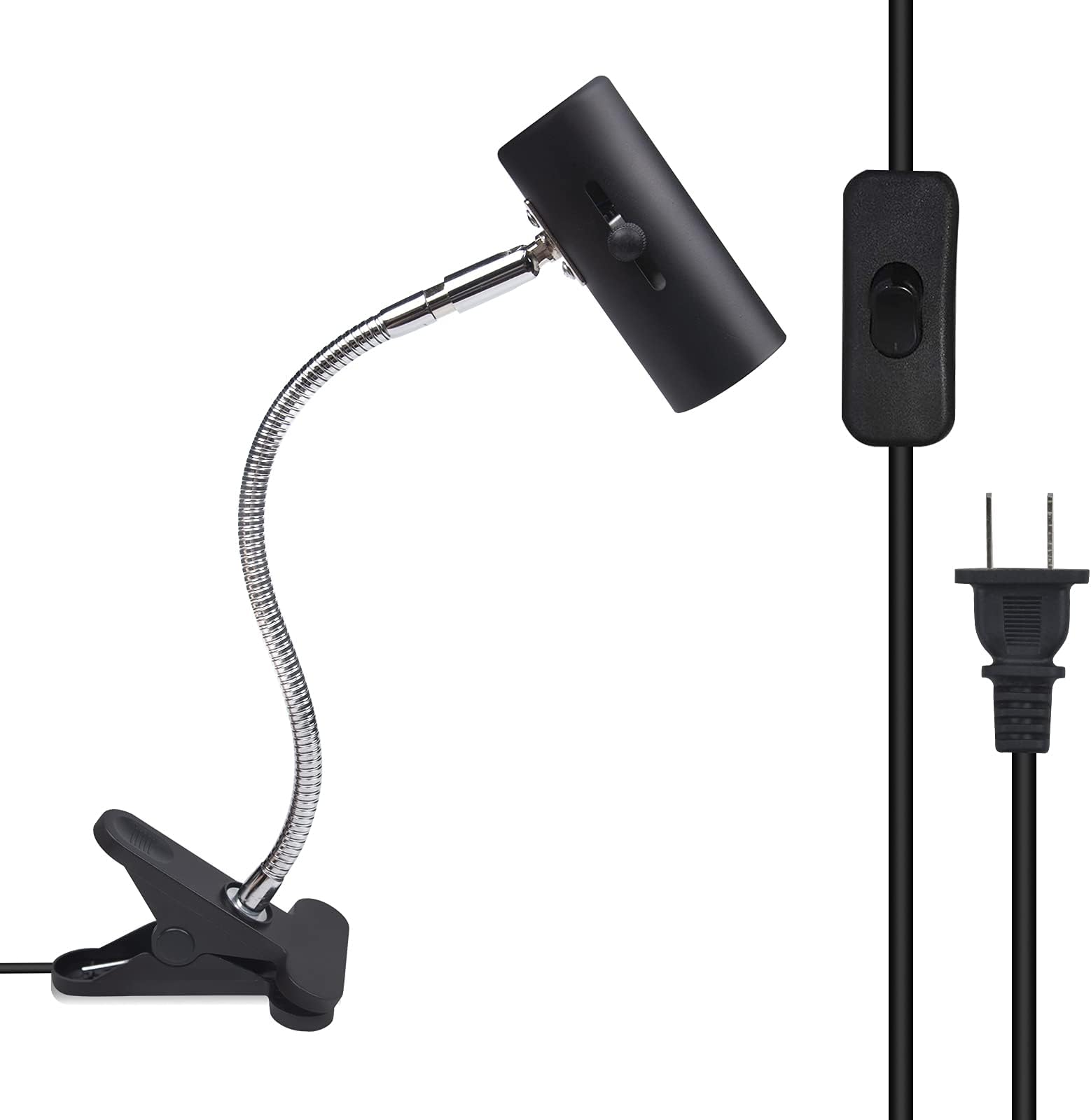 Luxvista Reptile Lamp Fixture Holder Clamp Rotating Adjustable Habitat Heat Lamp Holder E27 Heat Lamp Clip for Pet Turtle Aquarium Pet Heating Light Lamp with US Plug (Bulb not included)