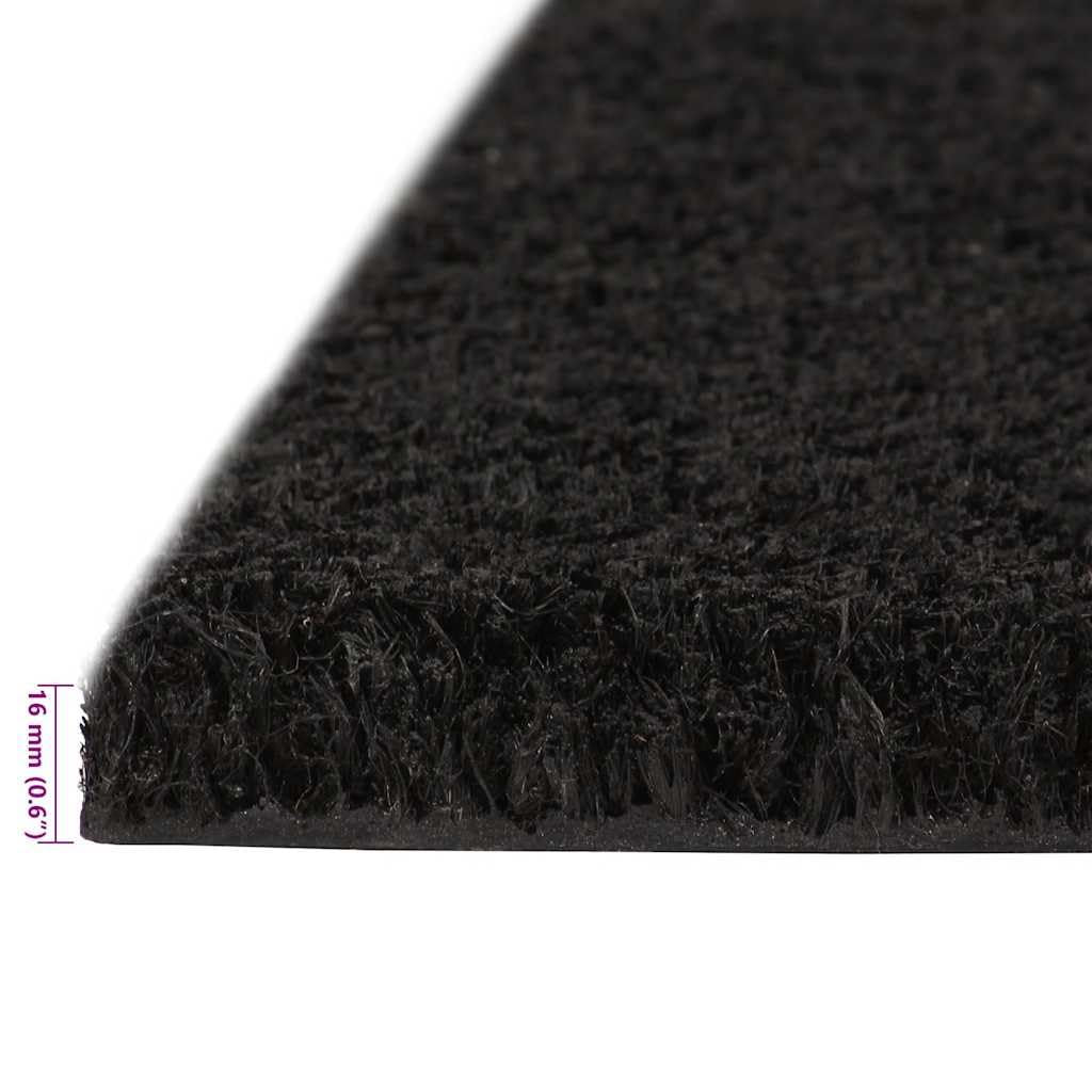 vidaXL Felpudo de Fibra de Coco Negro 100x300 cm