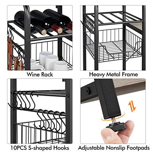 Topeakmart TP-00118441 Industrial Kitchen Baker'S Rack With Power Outlet, Utility Storage Shelf Unit thumb #4