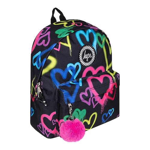 hype SAC À DOS COEUR GRAFFITI NOIR, noir/multicolore, Taille unique, Décontracté