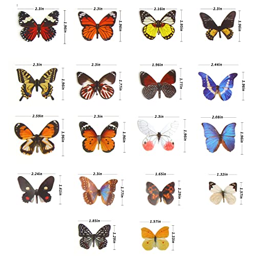 Set de 99 vinilos de mariposas 3D coloridas para pared miniatura 5