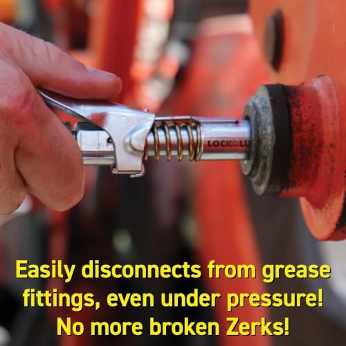 Image of LockNLube Grease Gun Coupler, Patented Locking Jaws Create A Secure, Leak-Free Seal, The Original Rebuildable Locking Coupler, Rated to 10,000 PSI