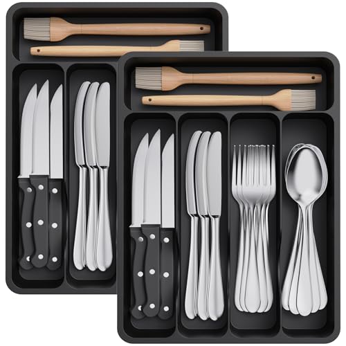 Lifewit Besteckkasten für Schubladen, Besteck Organizer Schublade Organizer Küche Kompakt Besteckeinsatz Utensilienhalter für Schublade aus...