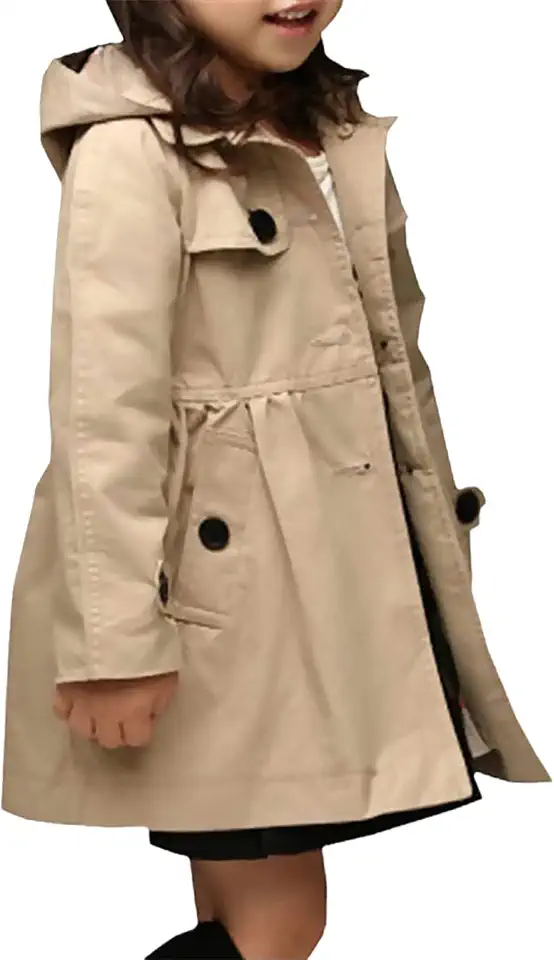Betusline Girl's Single Breasted Trench Coat Dress Coat Outerwear, 2-14 Years
