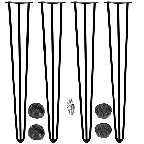 Möbelfüße, 4er Set, Hairpin Legs Austauschbare Tisch &Schrank Beine Haarnadelbeine Tischgestell, mit Bodenschoner und Schrauben Verfügbar in Höhe von 10cm-71cm