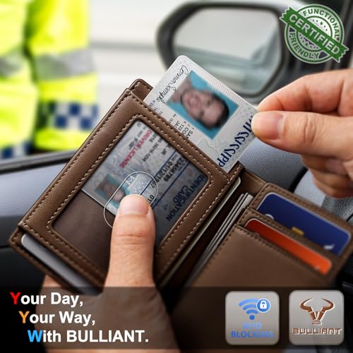 Image of BULLIANT Slim Wallet For Men 12Cards,Magnetic Flip Build-in Money Clip Airtag Compatible-RFID Blocking