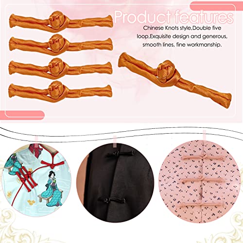 20Pairs Traditional Chinese Closure Frog Knots Sewing Buttons Fasteners For Cheongsam Tang Costumes Outfit Sewing Scarf(9Cm/3.54In;Orange) #TOP2