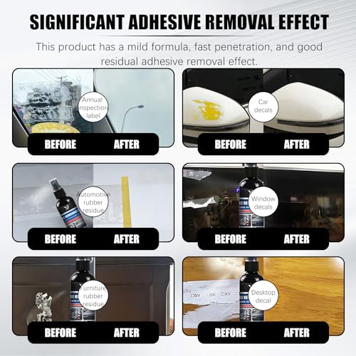 Dongcill Klebstoffentferner, Klebereste Entferner Mit Spachtel, Aufkleber-Entferner Für Fenster, Autos,der Aufkleber und Etiketten effektiv von Oberflächen Entfernt- Etikettenlöser Spray