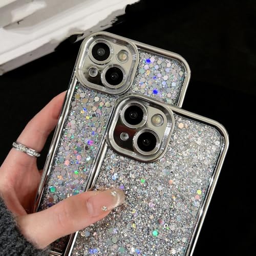 Coque iPhone 13 à paillettes brillantes avec protection d'objectif photo intégrée