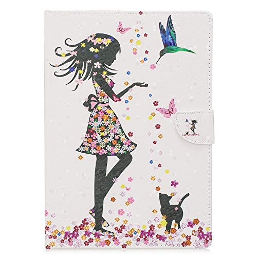 Funluna Funda Lenovo Tab4 10 / Tab4 10 Plus, Lightweight Soporte Protectora Plegable Cover Suave Trasera Magnetic Cartera Carcasa para Lenovo Tab 4 10 / Lenovo Tab 4 10 Plus Tableta, Chica&Mariposa