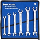 DAKCOS Juego de 6 Llaves Tubo para Frenos Dobles Abiertas de Anillo y Especiales en Acero, 8 x 9mm, 10 x 11mm, 12 x 13mm, 14 x 15mm, 16 x 17mm, 18 x 19mm