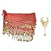 Bellylady Gold Coins Belly Dance Hip Scarf, Wholesale Dance Belt & Gypsy Bracelet RED