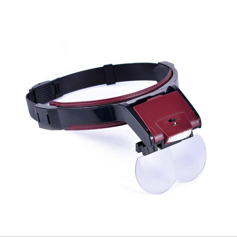 Lesebrille Mit Kopfhalterung Und Beleuchtung Für Ältere Herren, Inklusive 2 Led-Leuchten Und 4 Hd-Linsen (1,7X, 2X, 2,5X, 4,5X) Für Wunderschöne Lands