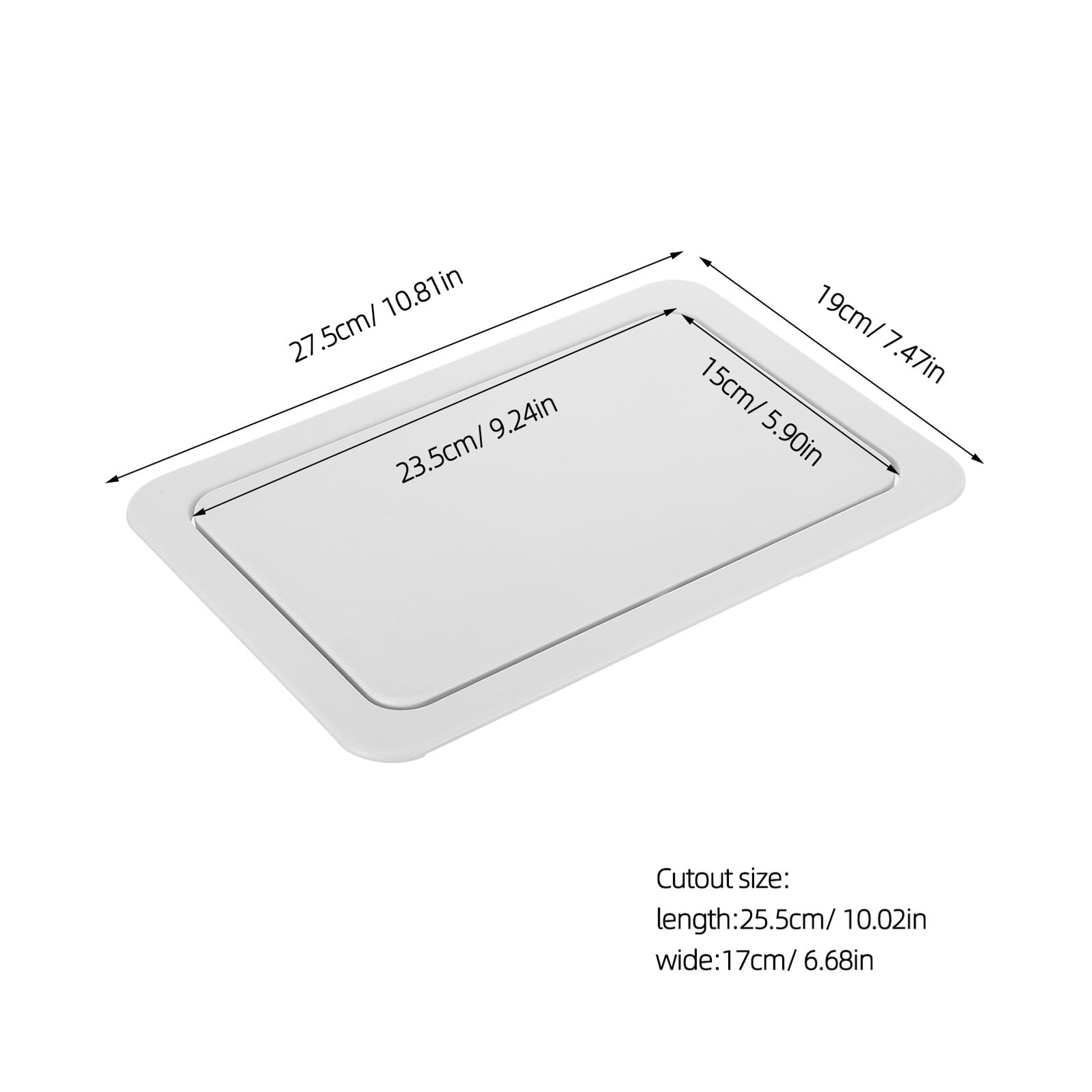 SHINEOFI Tapa de Basura Empotrada Abatible de Acero Inoxidable 27 CM para Encimera Cubierta Cuadrada Tapa para Cubo de Basura de Cocina y Baño Uso Doméstico y Comercial