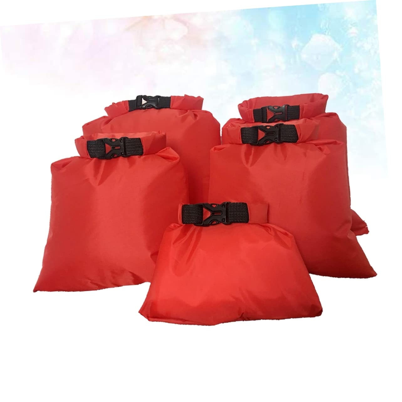 Sacche Impermeabili da Viaggio 5 Pezzi 1, 5l-6l Rosso
