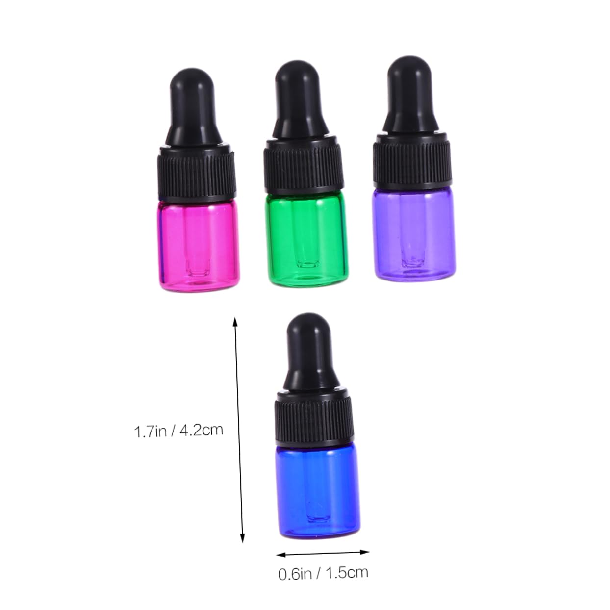 HONMEET 15pcs 2ml Essential Oil Sample Bottles with Glass Dropper Portable Empty Mini Bottles for Travel and Diy