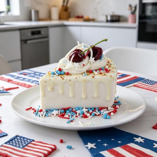 Image of Red White and Blue Sprinkles, Patriotic 4th of July White Star Sprinkles